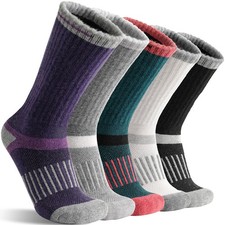 5 Pairs Merino Wool Hiking Socks Warm Thermal Winter Cozy Cushioned Moisture ...
