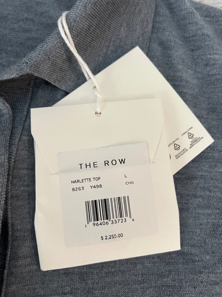 Suéter Top 2250$ The Row Harlette Gris Cachemira Talla Grande Foto 2 de 4