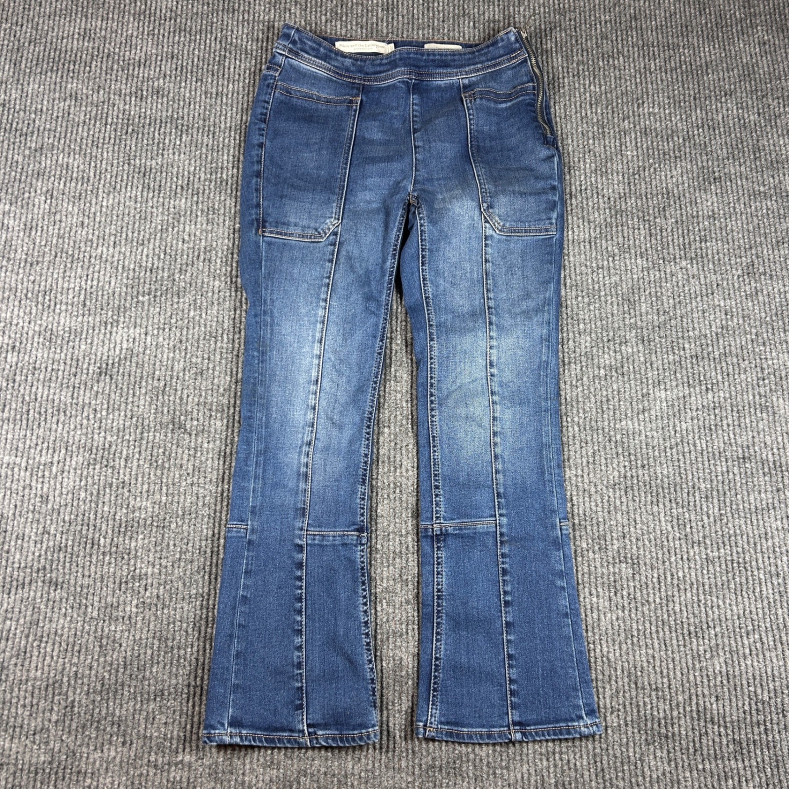 Pilcro and the Letterpress Jeans Womens 25 Anthropologie Seamed Flare Blue Denim