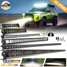 7"14"20"38"50" Slim LED Work Light Bar Spot Flood Combo Offroad SUV Driving ATV