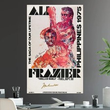 Muhammad Ali Joe Frazier Thrilla in Manila Boxing Poster Wall Art Print Decor Ic