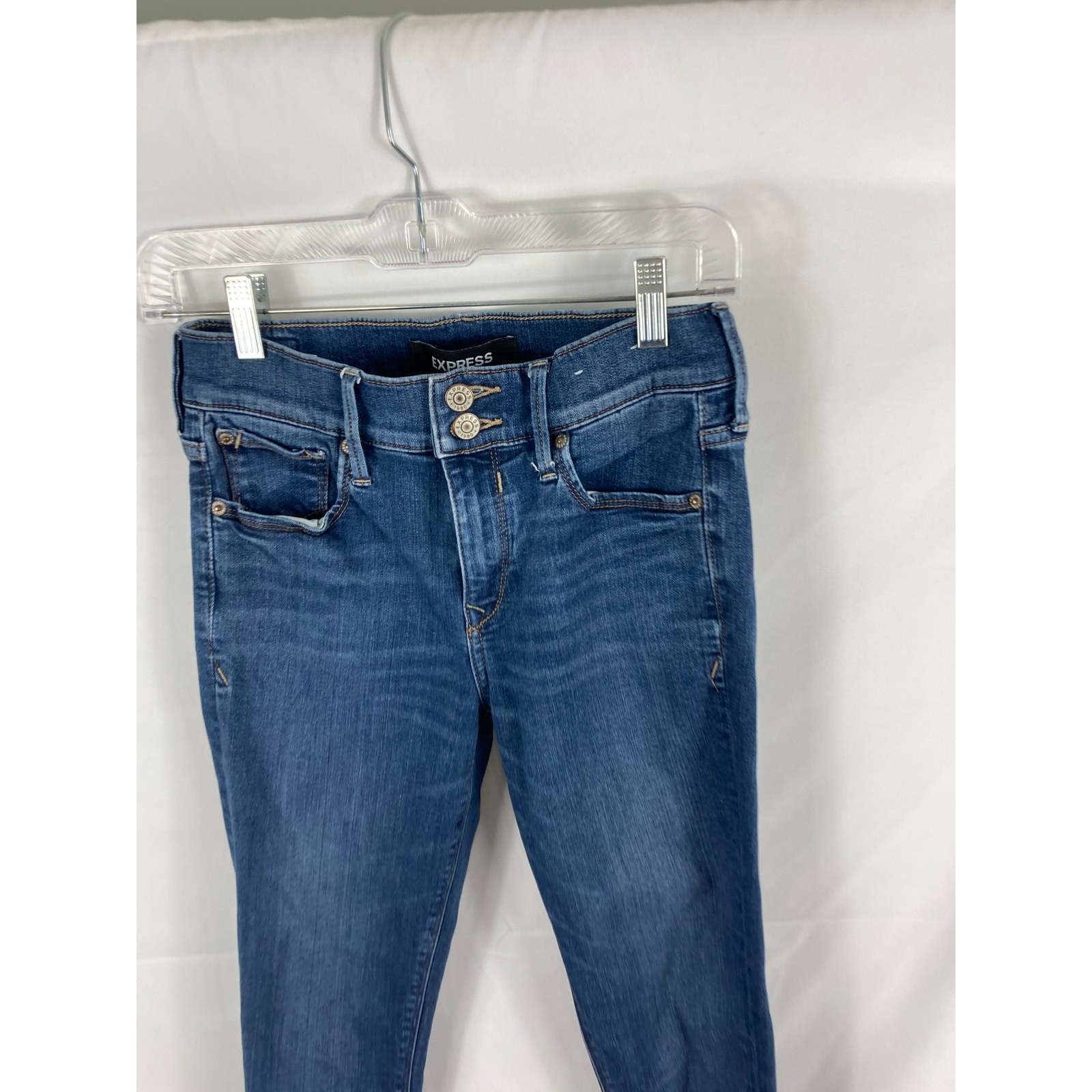 Express Stretch + Performance Cropped Mid Rise Je… - image 2