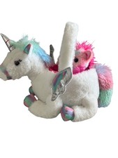 Rainbow Unicorn Plush Purse with stuffed baby unicorn and handle