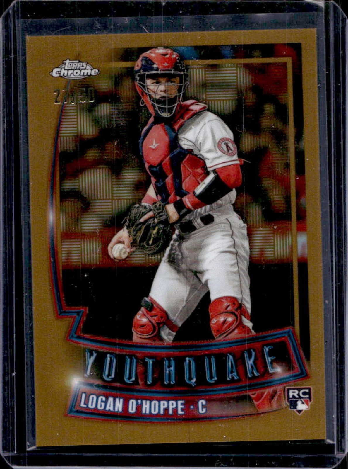 2023 Topps Chrome Logan O'Hoppe Youthquake RC Gold Refractor Rookie #/50 Angels