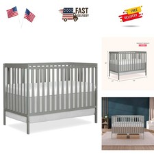 Synergy 5-in-1 Convertible Full-Size Baby Crib with Toddler, Day  Full Bed C...