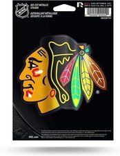 Chicago Blackhawks 5 Inch Decal Sticker Color Metallic Shimmer Design Full...
