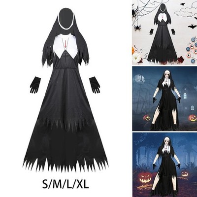 Damen Set Nonne Halloween Kostüm Kostüm Mittelalter Kostüm Kleid