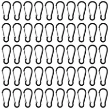 100pcs Aluminum Carabiner Spring Clip Hook Keychain Buckle Pack Bulk for Camp...
