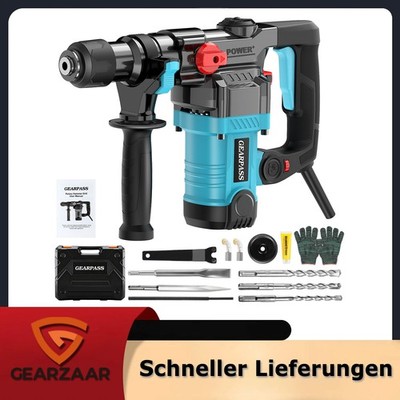 1500W Bohrmaschine Schlagbohrer Bohrhammer Drehhammer mit Meißeln Akkuschrauber
