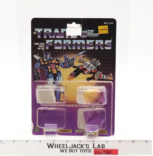 Laserbeak & Frenzy W/Cardback & Bubbles 1984 Vintage Hasbro G1 Transformers