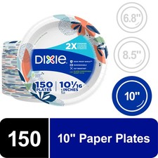 Disposable Paper Plates 10" Multi-Color 150 Count
