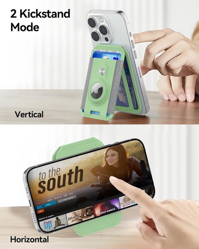Mag-Safe with AirTag Holder,Magnetic Adjustable Stand, Light Green - Picture 4 of 7