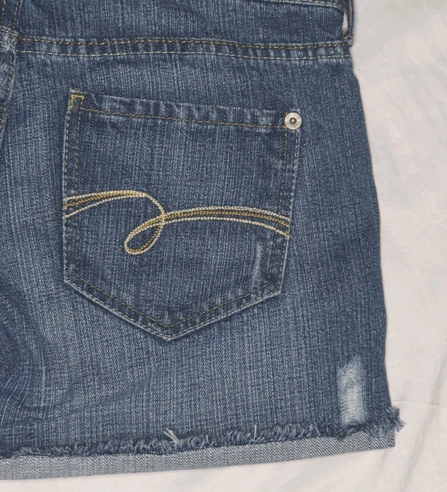 Polo vintage de Estados Unidos Assn. Pantalones cortos de mezclilla desgastados Juniors talla 5/6 [30"W] tiro bajo Foto 4 de 4