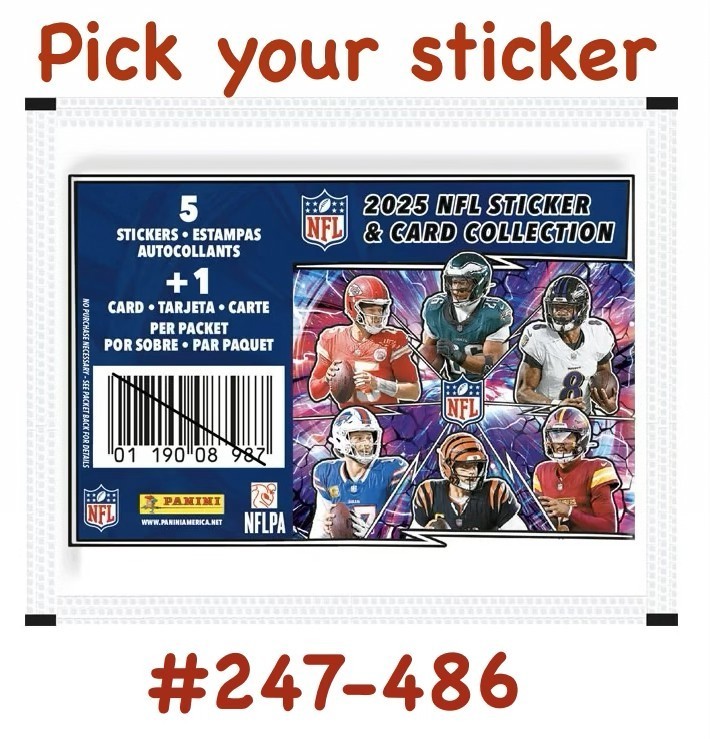 2025 NFL Sticker & Card Collection PICK YOUR STICKER PART 2