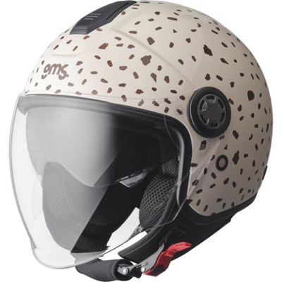 GMS Motorrad Helm Gelato Stracciatella - Jethelm mit Sonnenblende und Visier