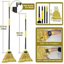 Industrial Mop for Cleaning Floors, Heavy Duty Commercial Mops with 146 Cm Long