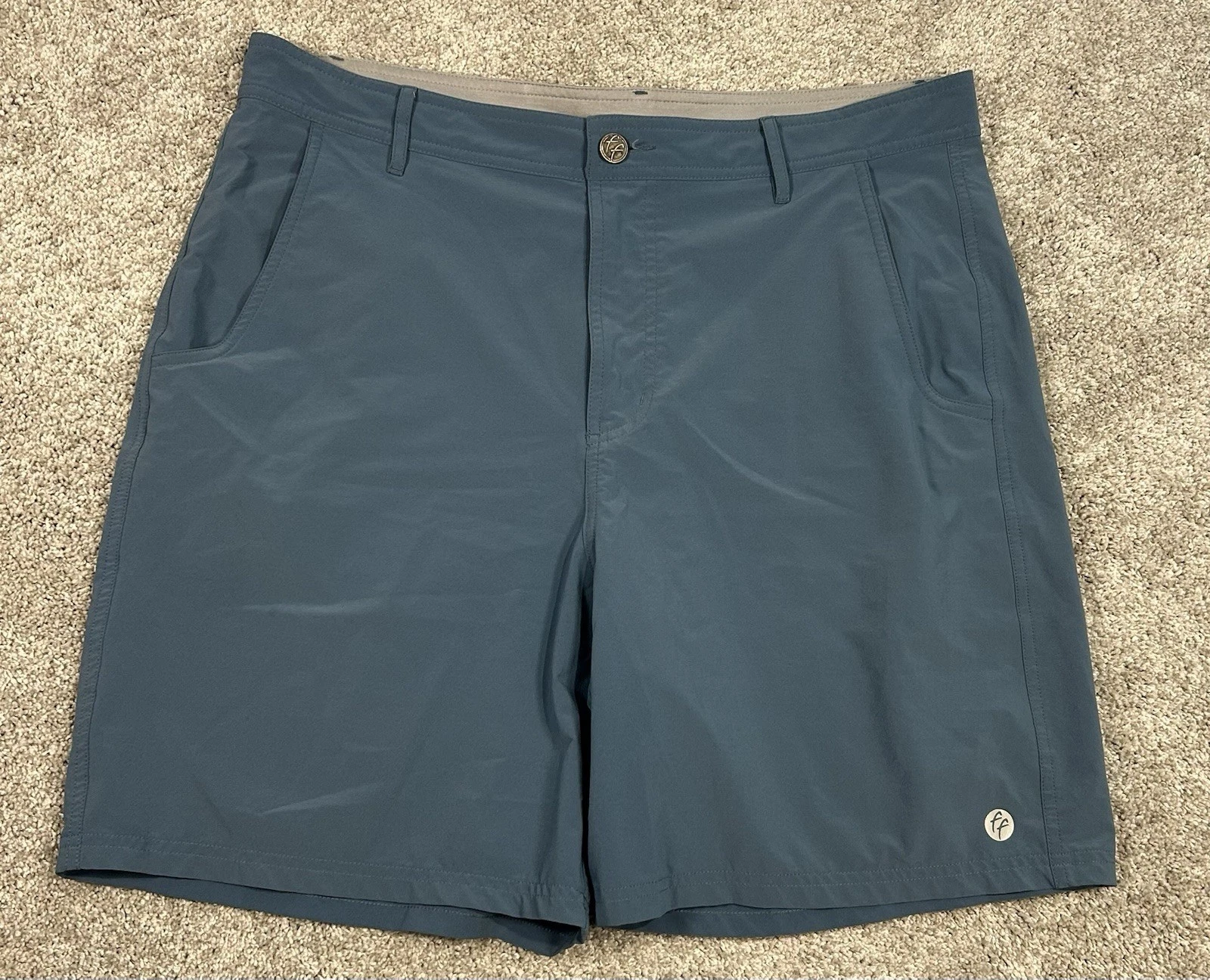 Free Fly Men’s 36 Blue Commuter Hybrid Polyester Spandex Fishing Beach Shorts
