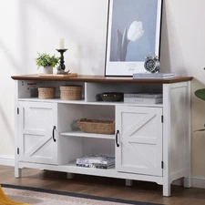 FunniHomi 58" Farmhouse Sideboard Buffet Cabinet w/ Adjustable Shelves