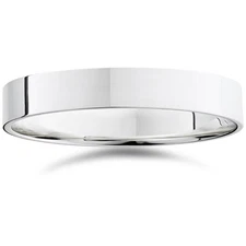 4mm Flat High Polished Wedding Band 950 Platinum