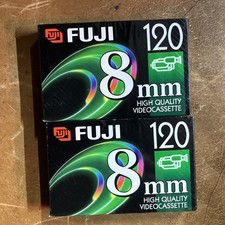 Lot 2 Fuji Film 8mm High-Quality Video Cassette P6-120, 120 Minutes, New Sealed