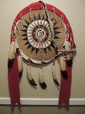 #ad #ad Lakota Sioux Indian Ceremonial War Shield Black War Bonnet Society Design Vtg $799.00