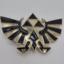 Nintendo Legend of Zelda Hyrule Crest Triforce Belt Buckle Gold Black 2013