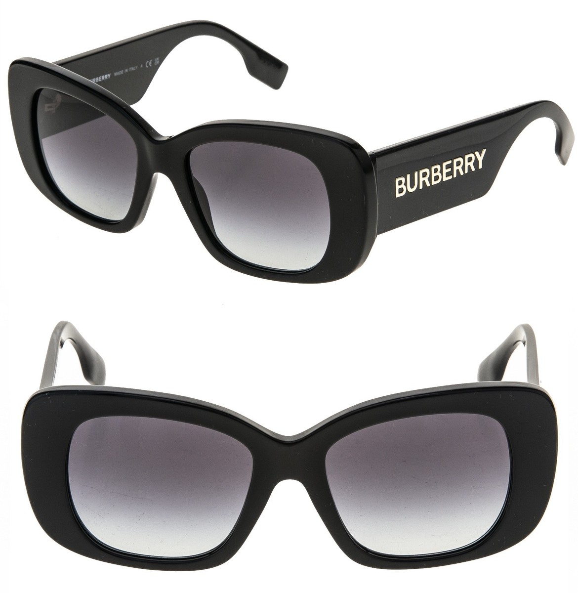 BURBERRY 4410 BE4410 Black Classic Logo Oval Fashion Sunglasses