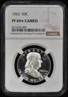 1963 Proof Franklin Half Dollar 50c NGC PF69 * STAR * CAMEO