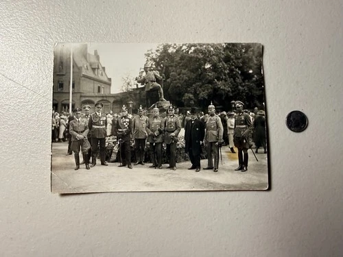 Vintage Antique WWI Era German Military Officers Photograph Pickelhaube Helmets