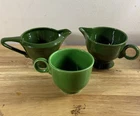 Fiesta Creamer / Cup Lot (3) Mixed Greens Harlequin Homer Laughlin Co