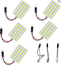 5-Pack White 5050 24SMD Led Panel Dome Light Lamp Auto Car Reading Interior Lamp