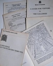 3 x House of Commons, A Guide for Visitors to The Galleries + order papers