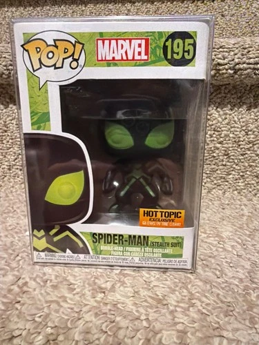 Funko Pop! Marvel Spider-Man (Stealth Suit) Hot Topic Exclusive # 195 NEW MIB