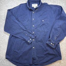 Wrangler Rugged Wear Shirt Mens XL Blue Button Down Outdoor Pockets Cotton