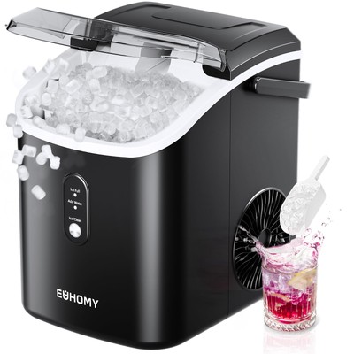 EUHOMY Nugget Ice Maker Countertop with Handle, Ready in 6 Mins, 34lbs Per Da...