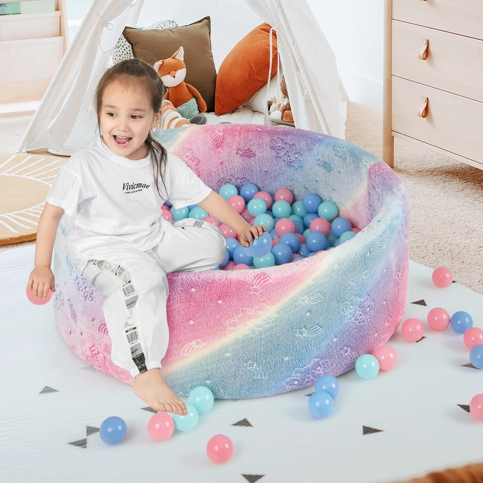COSTWAY 90 x 30 cm Baby Ball Pit Glow in the Dark Round Ball Pool-Colorful - Image 3 of 4