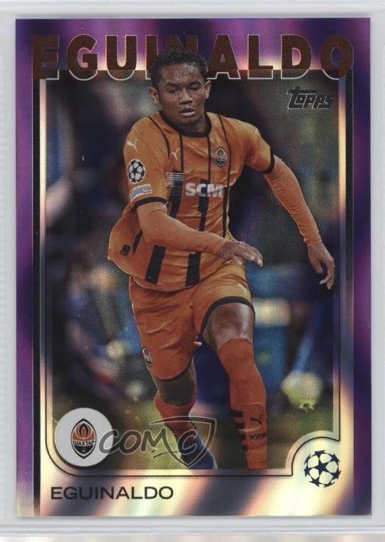 2024-25 Topps UEFA Club Competitions Purple FlowFractor Eguinaldo Rookie RC 14mf