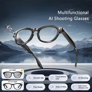 Intelligent AI Lunettes Audio Bluetooth Call Vidéo Casque d'enregistrement de conduite Lunettes de soleil