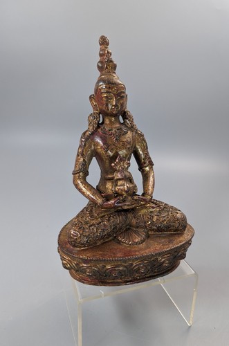 A Gilt Bronze, Lacquered figure of Amitayus,Tibet, 18 th.Century - Picture 9 of 12