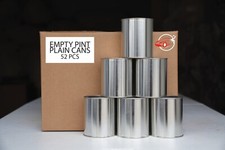 52 Empty Metal PINT Paint Cans+52 PINT Lids Free  Shipping! Case Special!