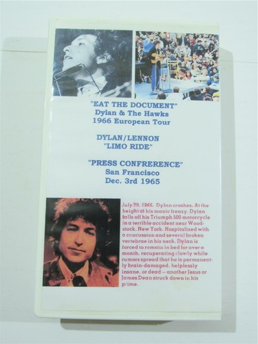 VECCHIA ORIGINE~BOB DYLAN ~EAT THE DOCUMENT & JOHN LENNON LIMO RIDE RARO NASTRO VHS 1966 - Foto 4 di 4