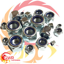 M18 18mm NYLOC NUTS NYLON INSERT LOCKING BRIGHT ZINC PLATED STEEL TYPE T DIN 985