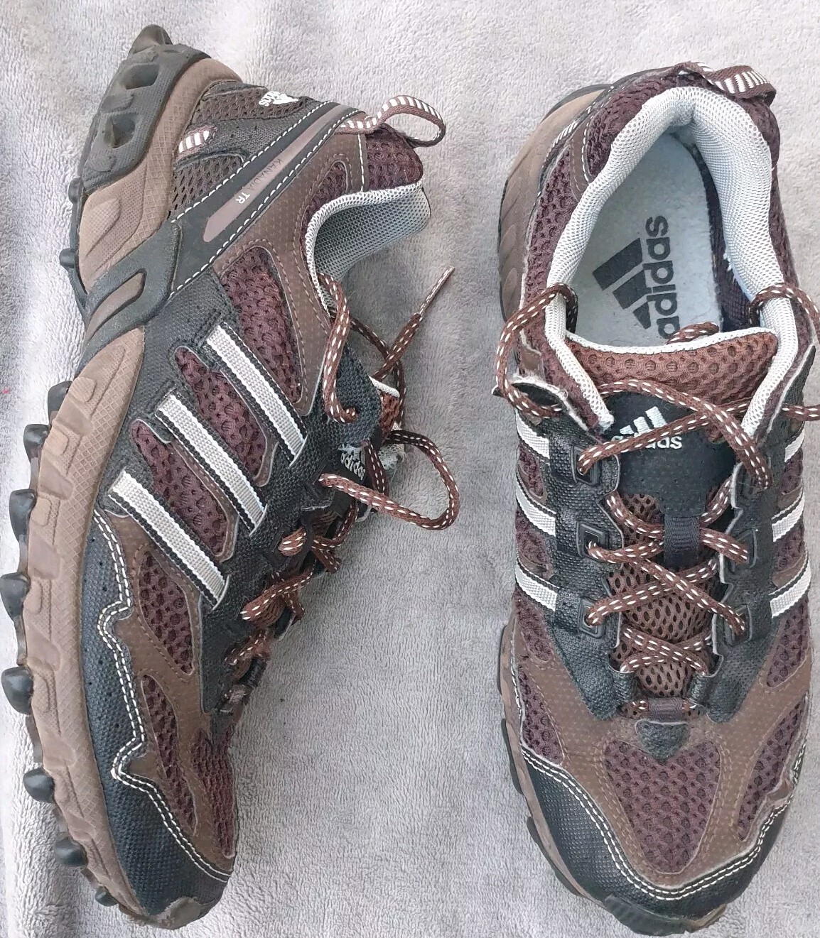 SAOLA Scarpe da trail running Adidas donna marroni stringate basse suola gomma punta tonda 10