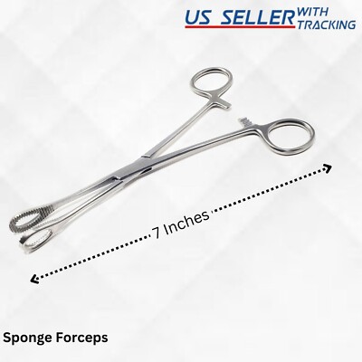 Sponge Forceps 7'' Straight Gynecology Surgical Body Piercing Surgical Tools