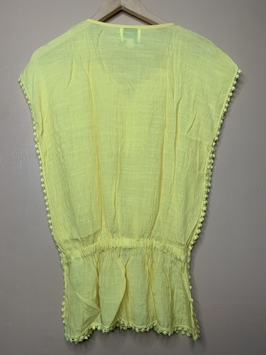 Oso Casual Women Size Small Blouse Peplum Drop Waist Sleeveless Yellow V neck - Picture 19 of 24