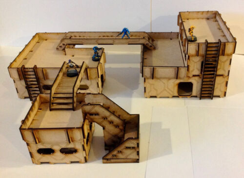 28mm Sci-fi Terrain - 4 buildings+ for use with Infinity, Warhammer 40k - Picture 1 of 7