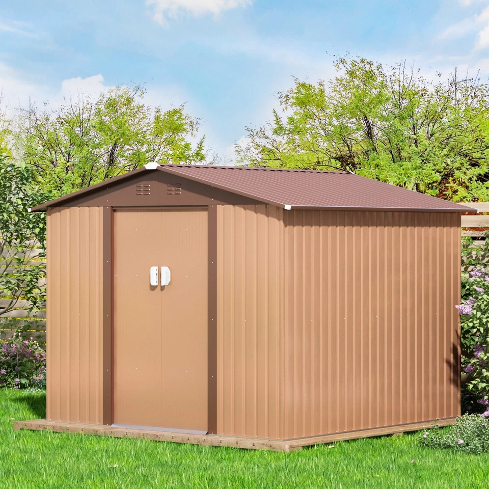 8' x 8' Storage Shed Outdoor Large Backyard Garden Steel Utility Tool Shed - Image 3 of 4
