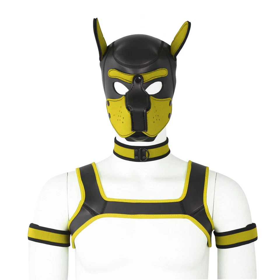5PCS Neoprene Puppy Hood Role Play Dog Mask Puppy Cosplay Full Head Men Women - Image 4 of 4