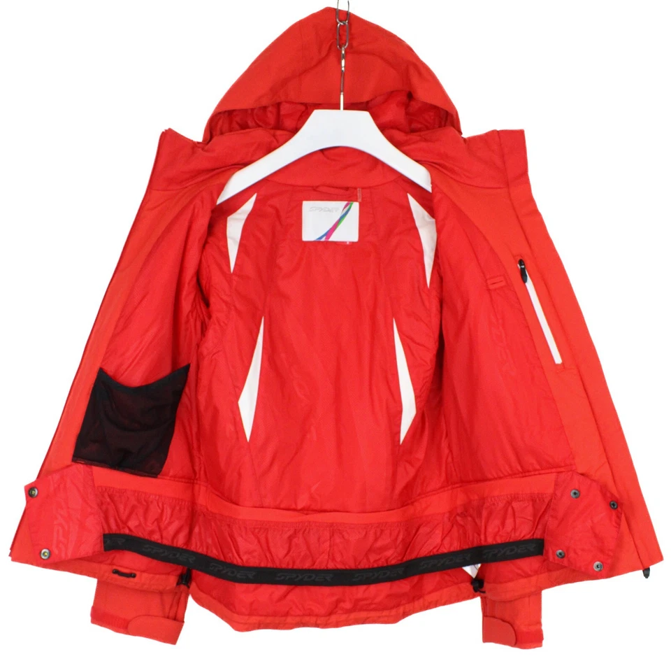 Женская куртка Spyder Lightning размер США 8 красная съемный капюшон флисовая подкладка для лыж - Изображение 4 из 4