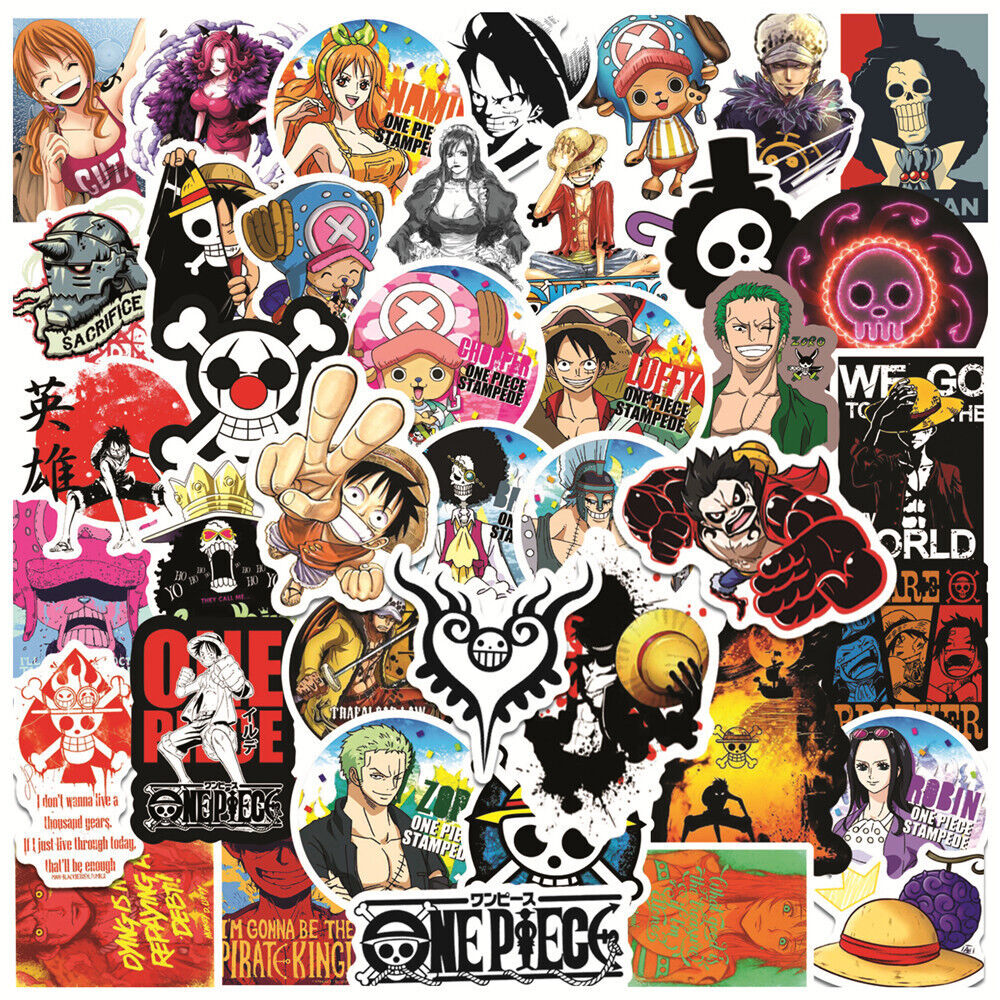 50/100Pcs One Piece Luffy Stickers Anime Sticker